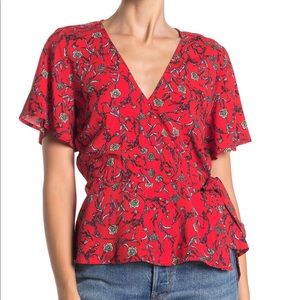 NSR Floral Wrap Top